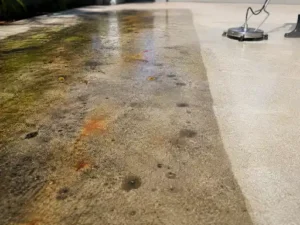 Stained concrete cleaning