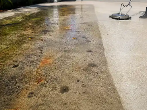 Stained concrete cleaning