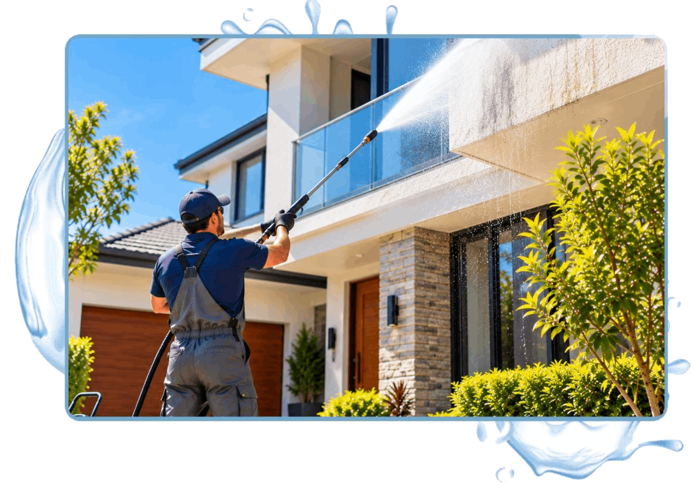 Expert house washing removing exterior stains from a Liverpool home.